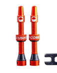 CushCore Tubeless Valves (pair) Orange - 44mm