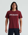 Specialized Men's Wordmark Short Sleeve T-Shirt - Garnet Red