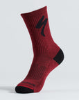 Specialized Merino Midweight Tall Logo Socks - Maroon