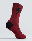 Specialized Merino Midweight Tall Logo Socks - Maroon