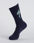 Specialized Techno MTB Tall Logo Socks - Dark Navy/White Sage