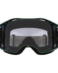 Oakley Airbrake MTB Black Green Colourshift Goggles With Light Grey Lens
