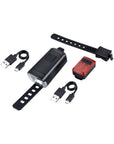 BBB Cycling BLS-230 Stud 50 Front Light BLS-236 Slide Rear Light Set - Black