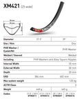 DT Swiss Rim XM421 29 28H 25 Wide