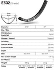 DT Swiss Rim E532 30 Wide 29 32H - Black