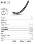 DT Swiss Rim R460 DB 28h 700c - Black