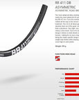 DT Swiss Rim RR411 Asymmetric 28h Disc DB 700c