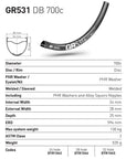 DT Swiss Rim GR531 700c DB 28h 24 Wide - Black