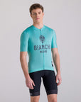 Santini Bianchi Men's Short Sleeve Classic Jersey Classic Fit - Celeste