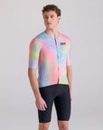 Santini Bianchi Pop Slim Fit Short Sleeve Jersey - Rainbow