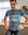 Santini Forza Indoor Training Tech Men's Short Sleeve T-Shirt - Blue Grey