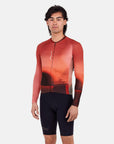 Santini SMS Luce Long Sleeve Jersey Slim Fit Jersey - Vineyard