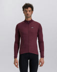 Santini Pure 4W Men's Thermal Long Sleeve Jersey - Burgundy
