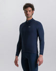 Santini Pure 4W Men's Thermal Long Sleeve Jersey - Nautica Blue