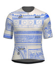 Santini TDF Arc De Triomphe Stage Short Sleeve Jersey - White/Blue
