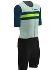 Santini Leaf Short Sleeve Men's Trisuit - Fluro/Green