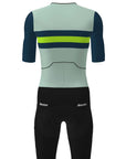 Santini Leaf Short Sleeve Men's Trisuit - Fluro/Green