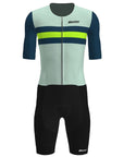 Santini Leaf Short Sleeve Men's Trisuit - Fluro/Green
