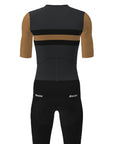 Santini Leaf Short Sleeve Men's Trisuit - Black/Gold