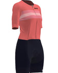 Santini Leaf Short Sleeve Women's Trisuit - Coral