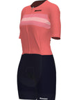 Santini Leaf Short Sleeve Women's Trisuit - Coral