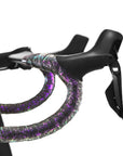 Supacaz Super Sticky Kush Splat Bar Tape With Oil Slick Star Plugz - Oil Slick