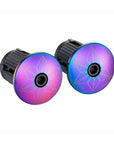 Supacaz Super Sticky Kush Splat Bar Tape With Oil Slick Star Plugz - Oil Slick