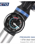 Beto Alloy MTB Pump With 1.5" Gauge Dual Valve EZ Head