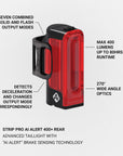Lezyne Strip Pro AI Alert 400+ Rear