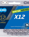 KMC 12 Speed 126L Bike Chain - Silver Waxed