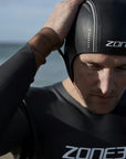 Zone3 Heat-Tech Swim Cap - Black/Silver