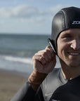 Zone3 Heat-Tech Swim Cap - Black/Silver