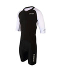 Zone3 Men's Lava Long Distance Short Sleeve Trisuit - Black/White