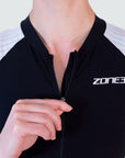 Zone3 Women's Lava Long Distance Short Sleeve Trisuit - Black/White