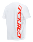 Dainese Casual Big Logo T-Shirt - White/Fluo-Red