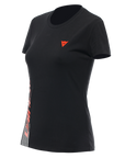 Dainese Casual Logo Lady T-Shirt - Black/Fluo-Red