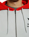 Dainese Paddock Hoodie - Glacier-Gray/Lava-Red/Black