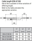 Shimano EW-JC130-SM Di2 Connector Cable 350mm/50mm/450mm