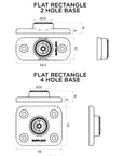 Quad Lock 360 2 Holes Rectangle Base