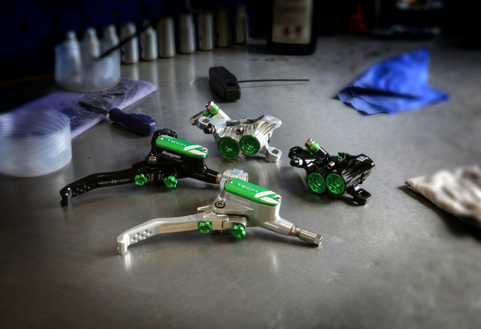 Hope Tech4 V4 Brake Rear Black Cable - Silver/Green
