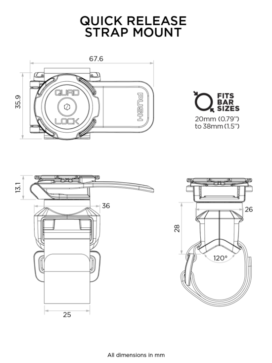 Quad Lock Mount Quick Release Strap Mount