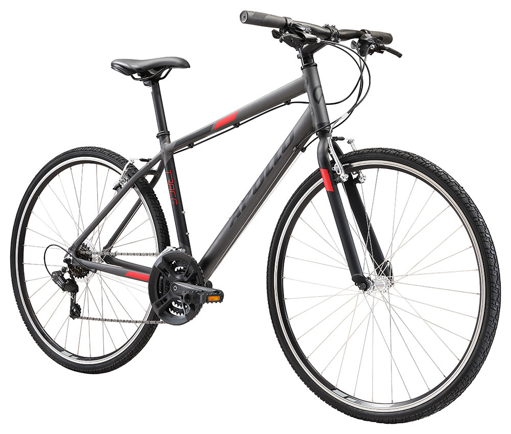 Apollo Trace 10 Urban Bike Large - Matte Charcoal/Black/Red