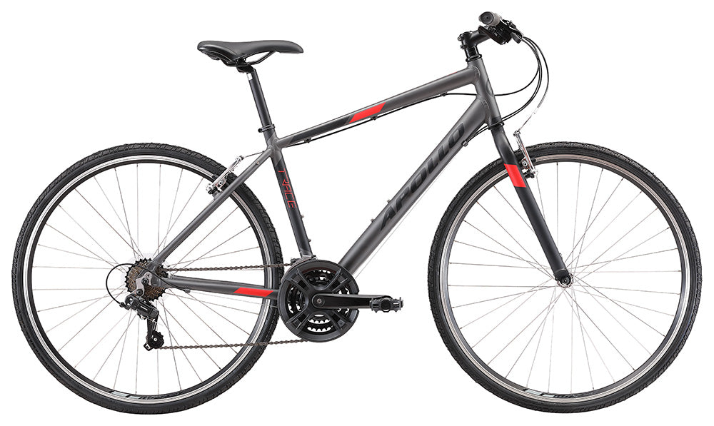 Apollo Trace 10 Urban Bike Large - Matte Charcoal/Black/Red