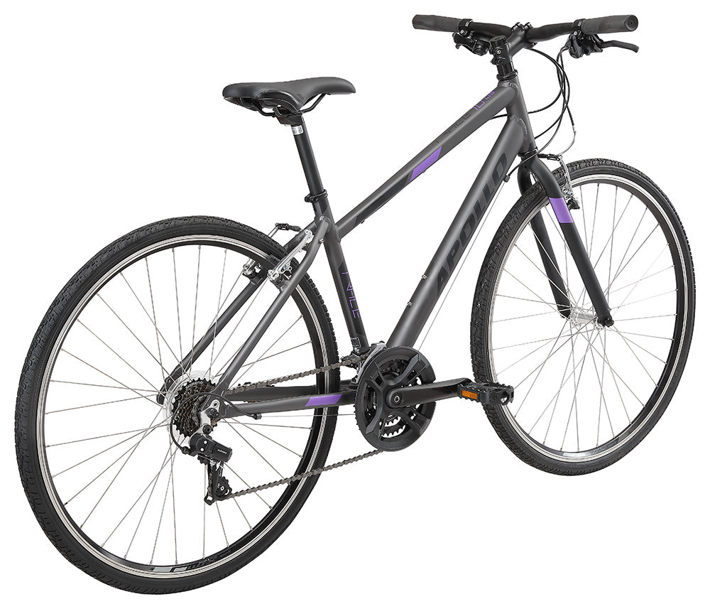 Apollo Trace 10 Women's Urban Bike Small - Matte Charcoal/Black/Lavender