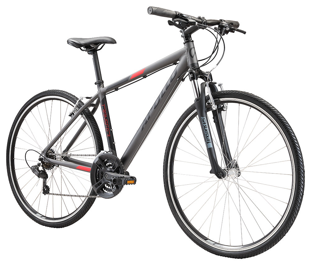 Apollo Transfer 10 Urban Bike Extra Large - Matte Charcoal/Black/Red