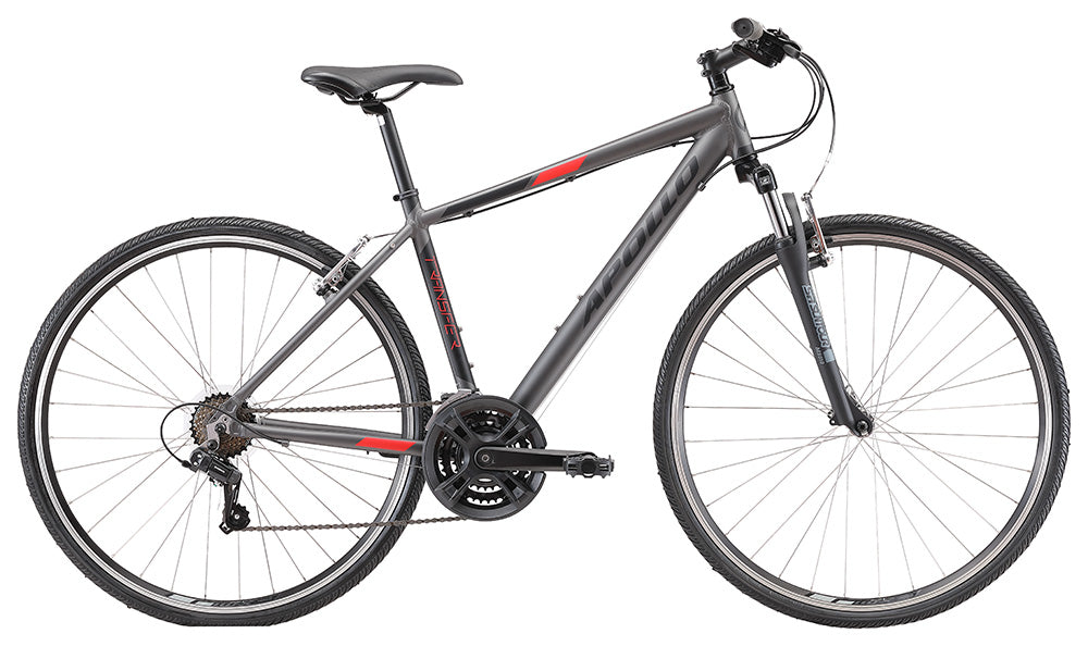 Apollo Transfer 10 Urban Bike Extra Large - Matte Charcoal/Black/Red