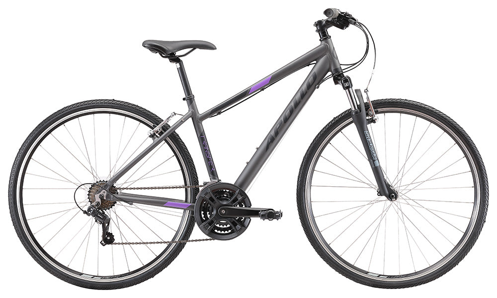 Apollo Transfer 10 Women's Urban Bike Small - Matte Charcoal/Black/Lavender