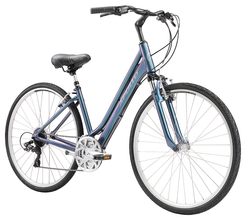 Apollo Altura Women's Urban Bike Extra Small - Matte Black/Charcoal/Blue