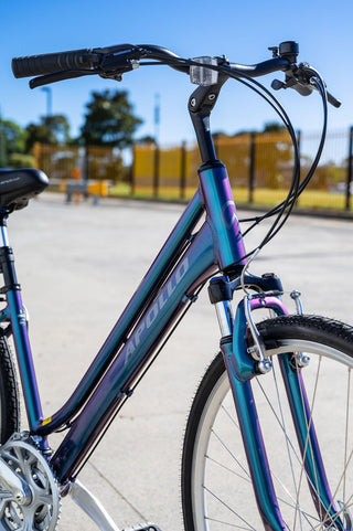 Apollo Altura Women's Urban Bike Extra Small - Matte Black/Charcoal/Blue