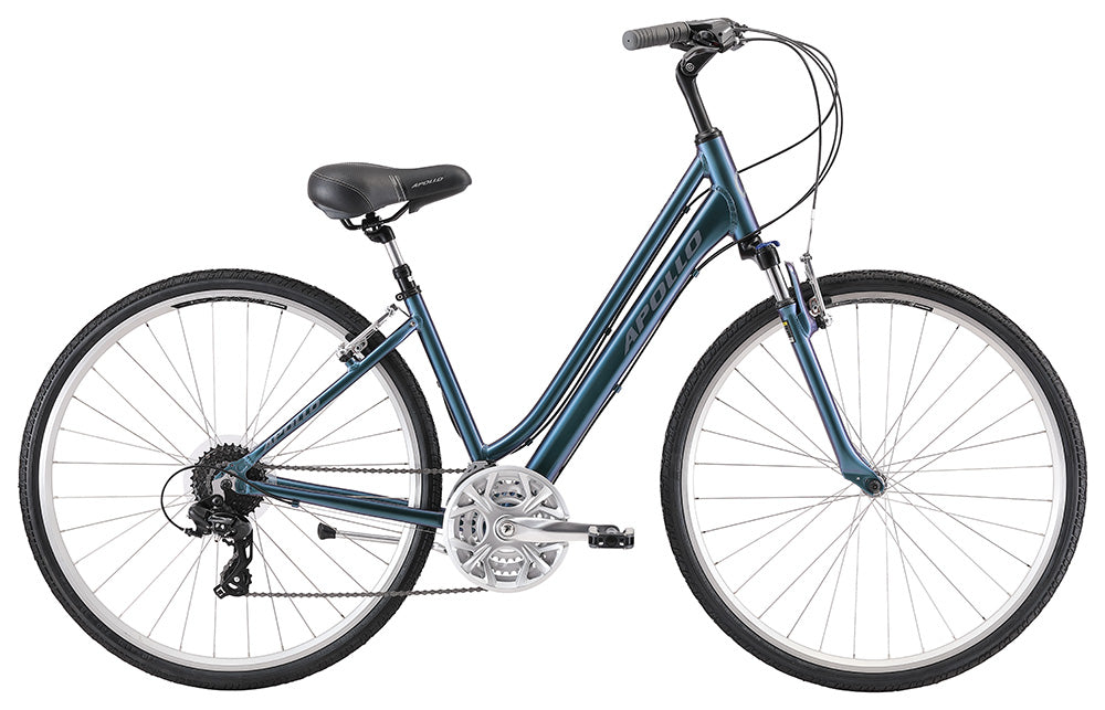 Apollo Altura Women's Urban Bike Small - Matte Black/Charcoal/Blue